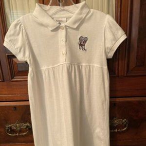 Toddler Girl's White Knit Long Dress Embroidered w/Alabama 'Red Elephant' 18Mos